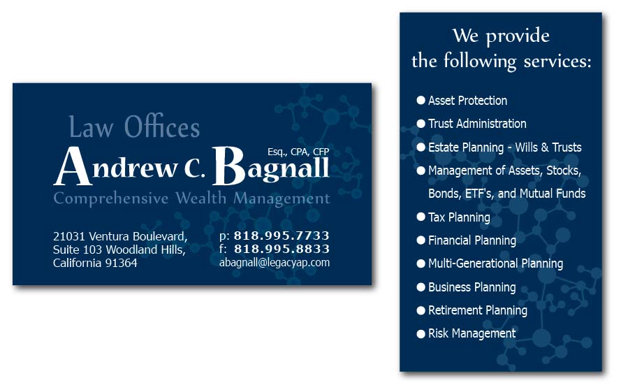 Business Card Design by Milager for Law Offices of Andrew C. Bagnall | Design #3094433