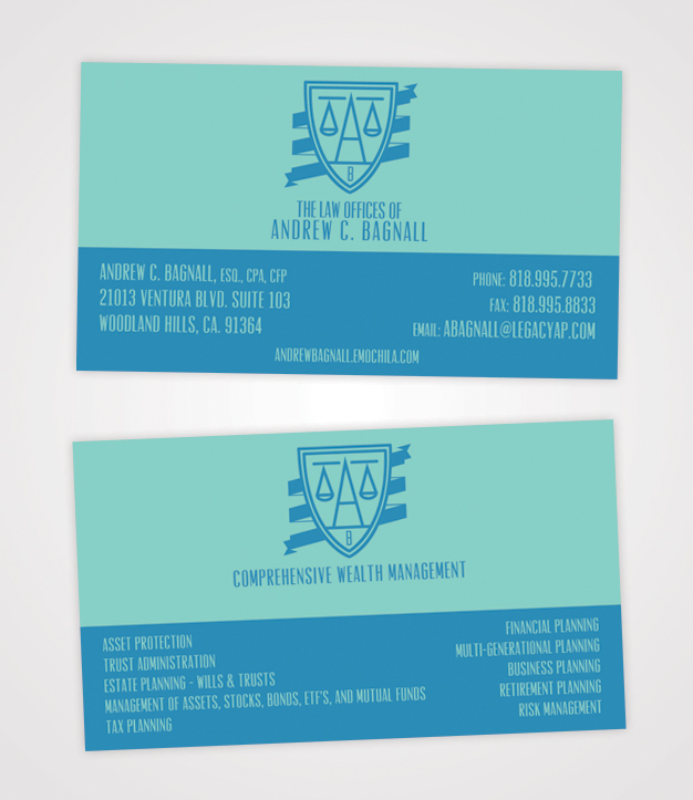 Business Card Design by Kevin Waltermire for Law Offices of Andrew C. Bagnall | Design #3094310