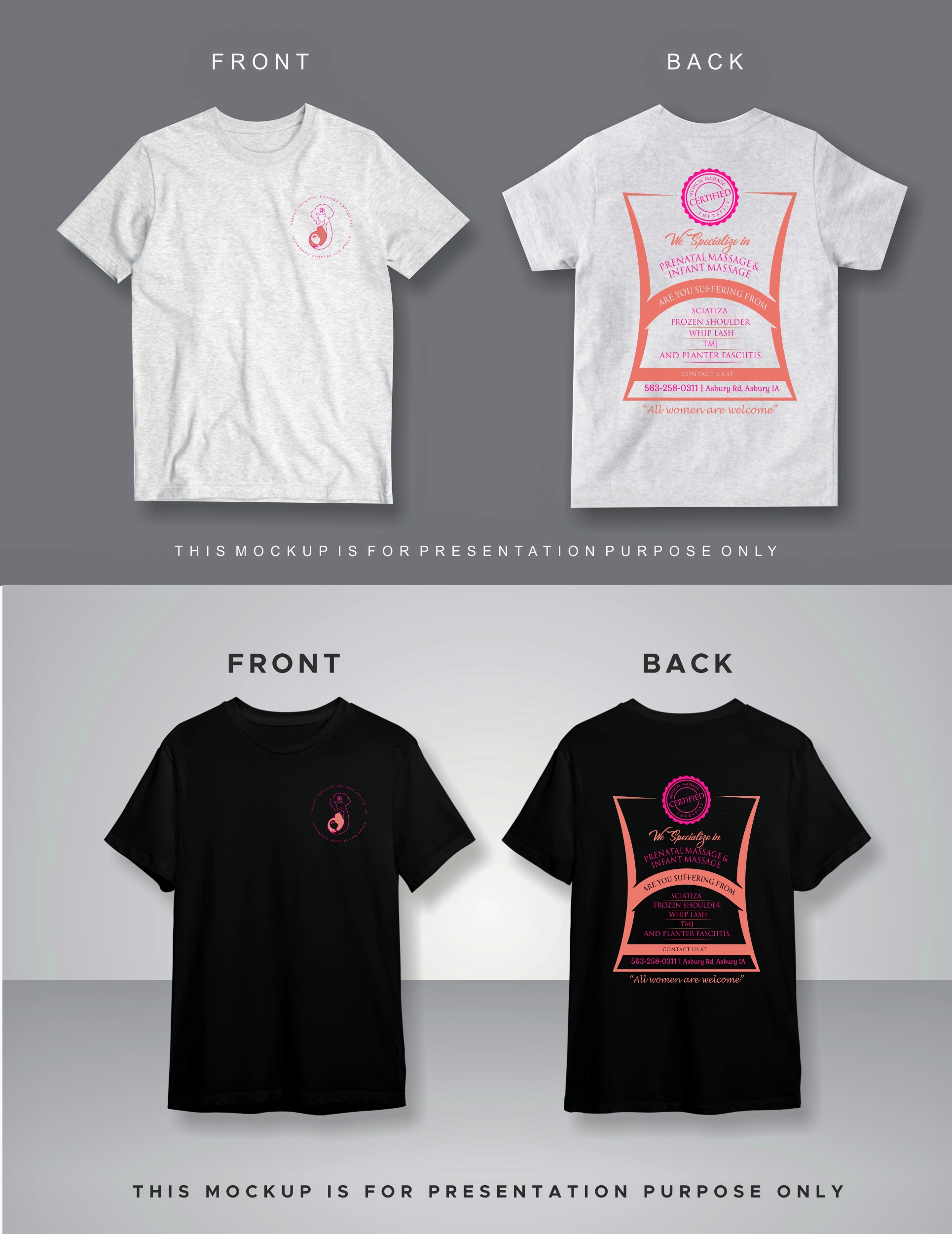 Diseño de Camiseta por Mozez32 para Asbury Prenatal Massage Center | Diseño #31544849