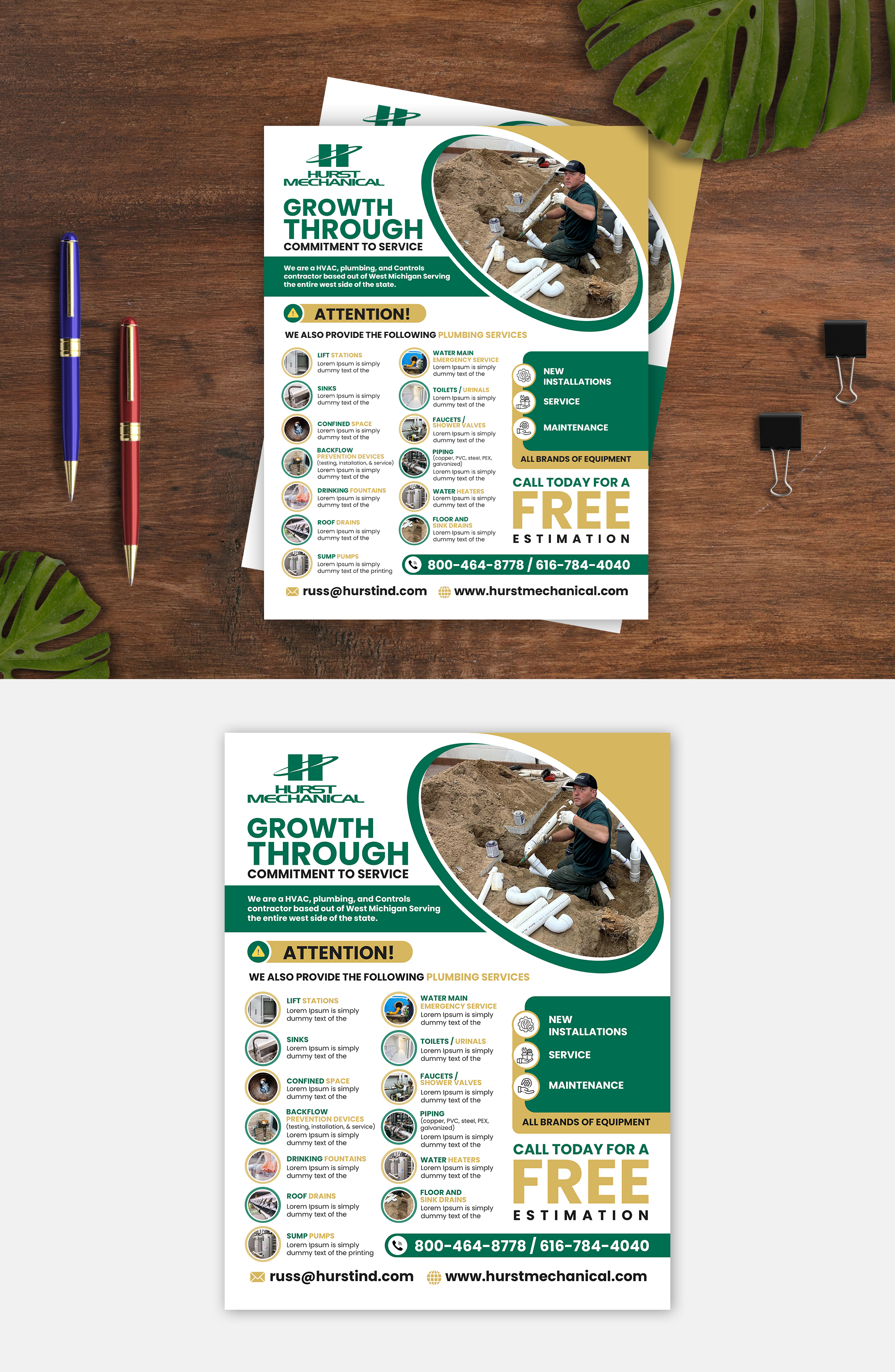 Flyer Design by debdesign for Hurst Mechanical | Design #31565839