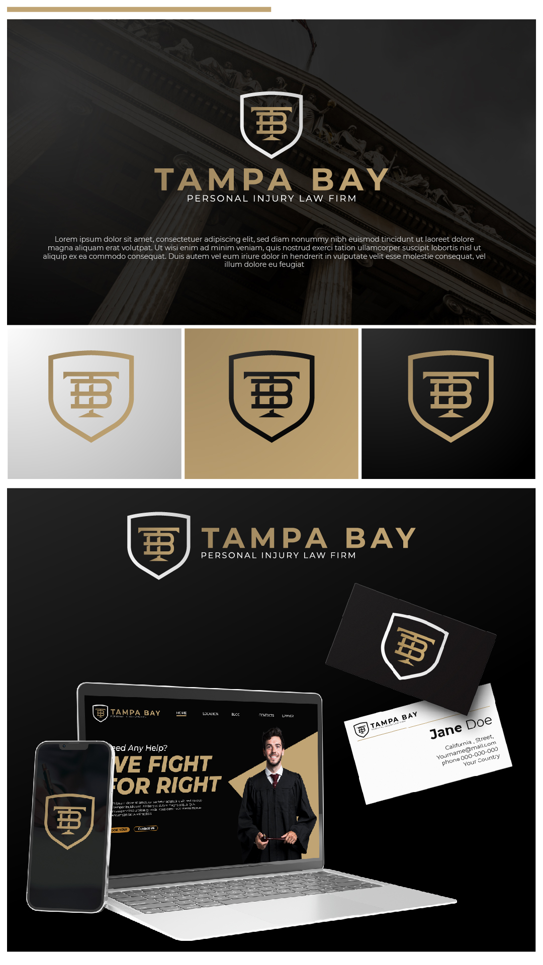 Logo Design by zero creative for Tampa Bay Persona Injury Law Firm | Design #31572988