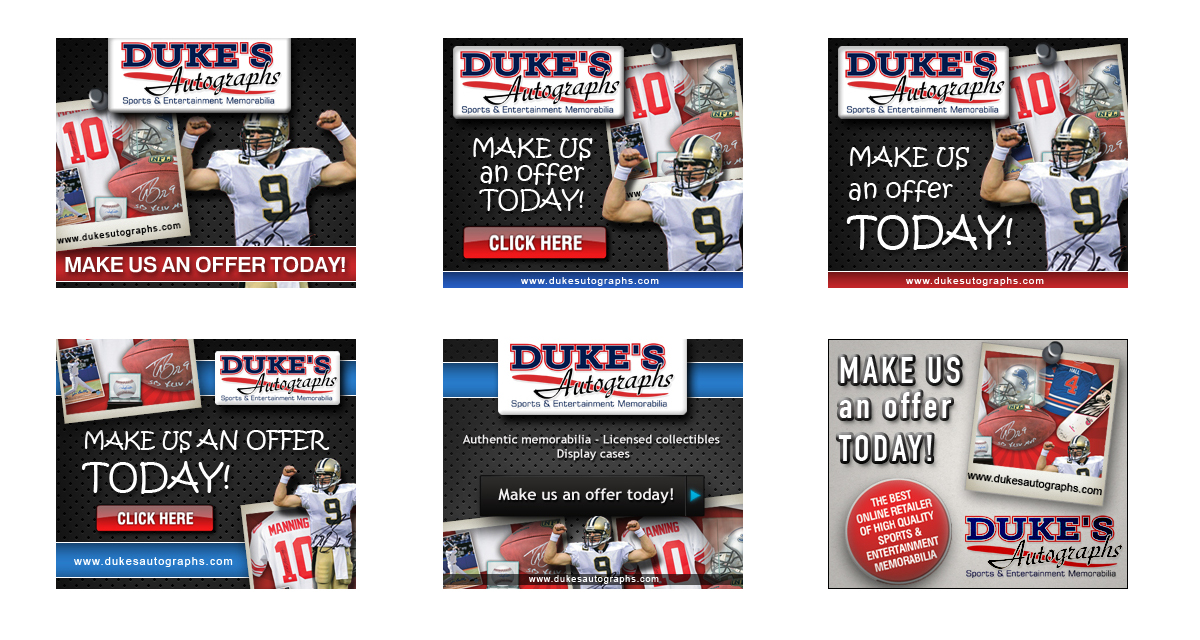 Banner Ad Design by neboica for Duke's Autographs | Design #751766