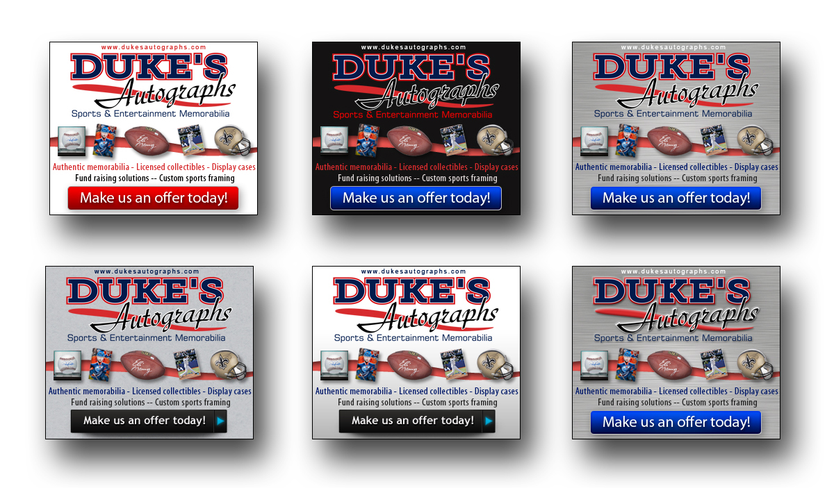 Banner Ad Design by neboica for Duke's Autographs | Design #754287