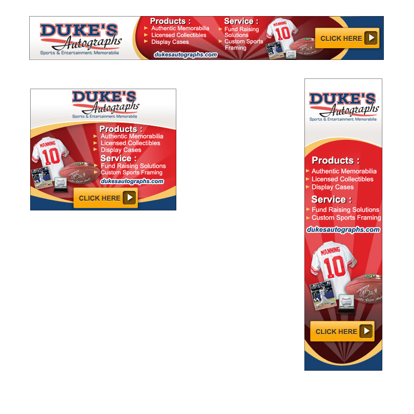 Banner Ad Design by DesignXyz for Duke's Autographs | Design #765289
