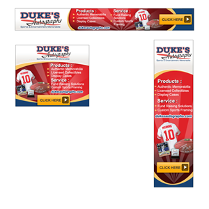 Banner Ad Design by DesignXyz for Duke's Autographs | Design: #765289