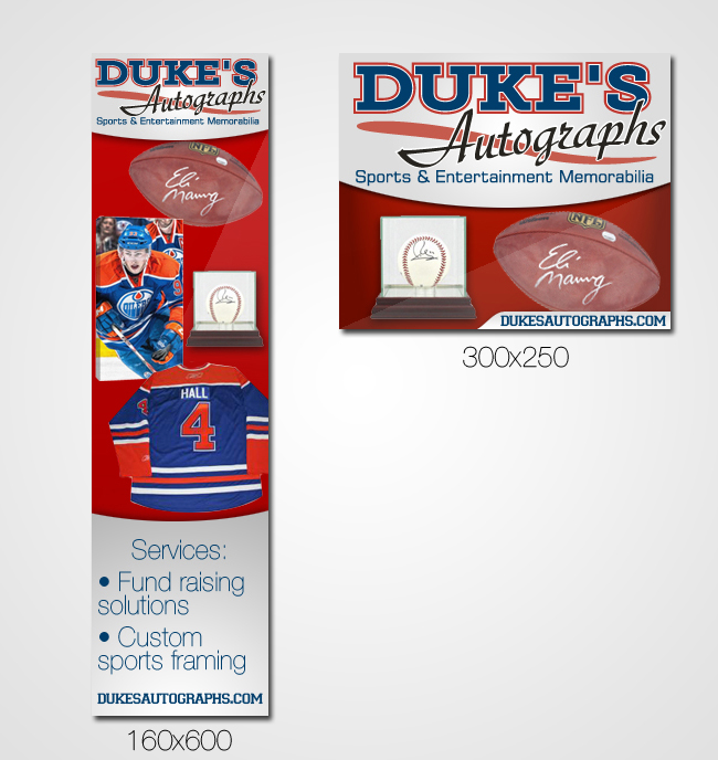 Banner Ad Design by Daniel Benitez for Duke's Autographs | Design #756299