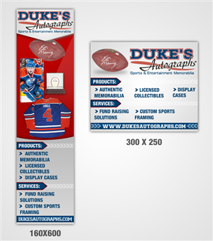 Banner Ad Design by Daniel Benitez for Duke's Autographs | Design: #756809