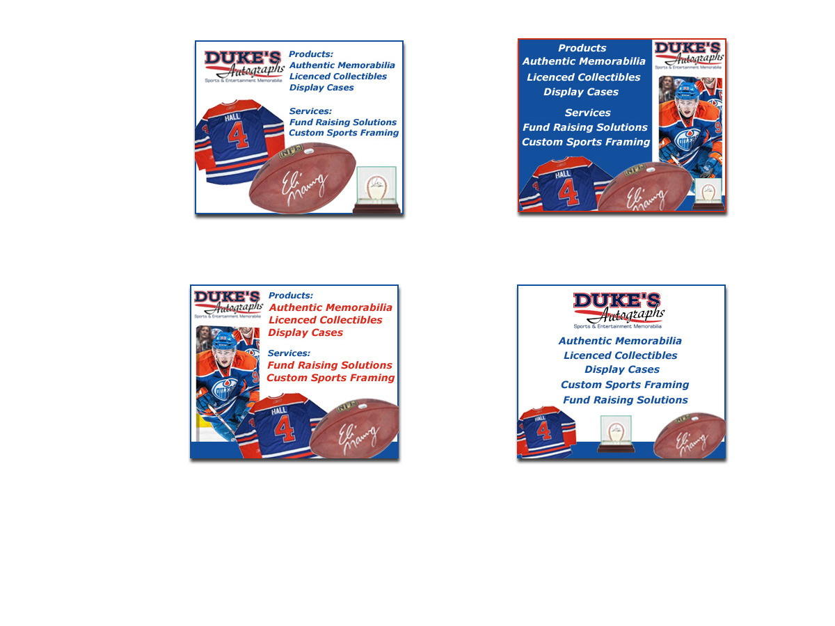 Banner Ad Design by PAGEMonkey Design for Duke's Autographs | Design #752897