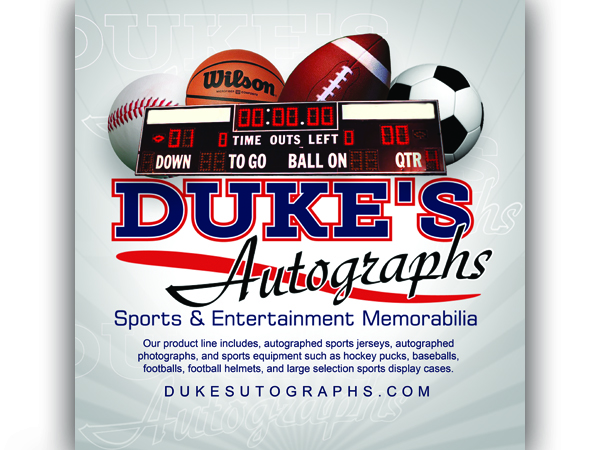 Diseño De Banner Publicitario por Vivid Dezigns para Duke's Autographs | Diseño #751905
