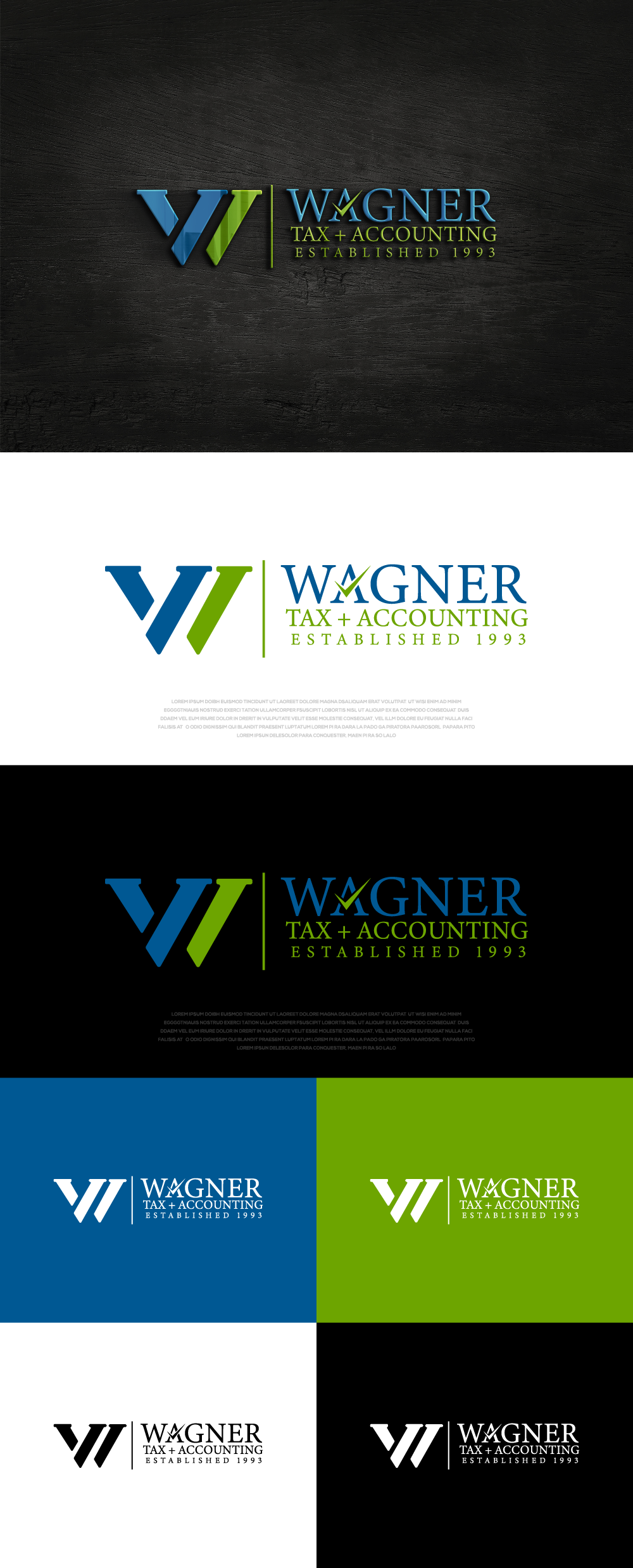 Logo Design by AlphabetZero.co.uk for Wagner Tax + Accounting | Design #31607580