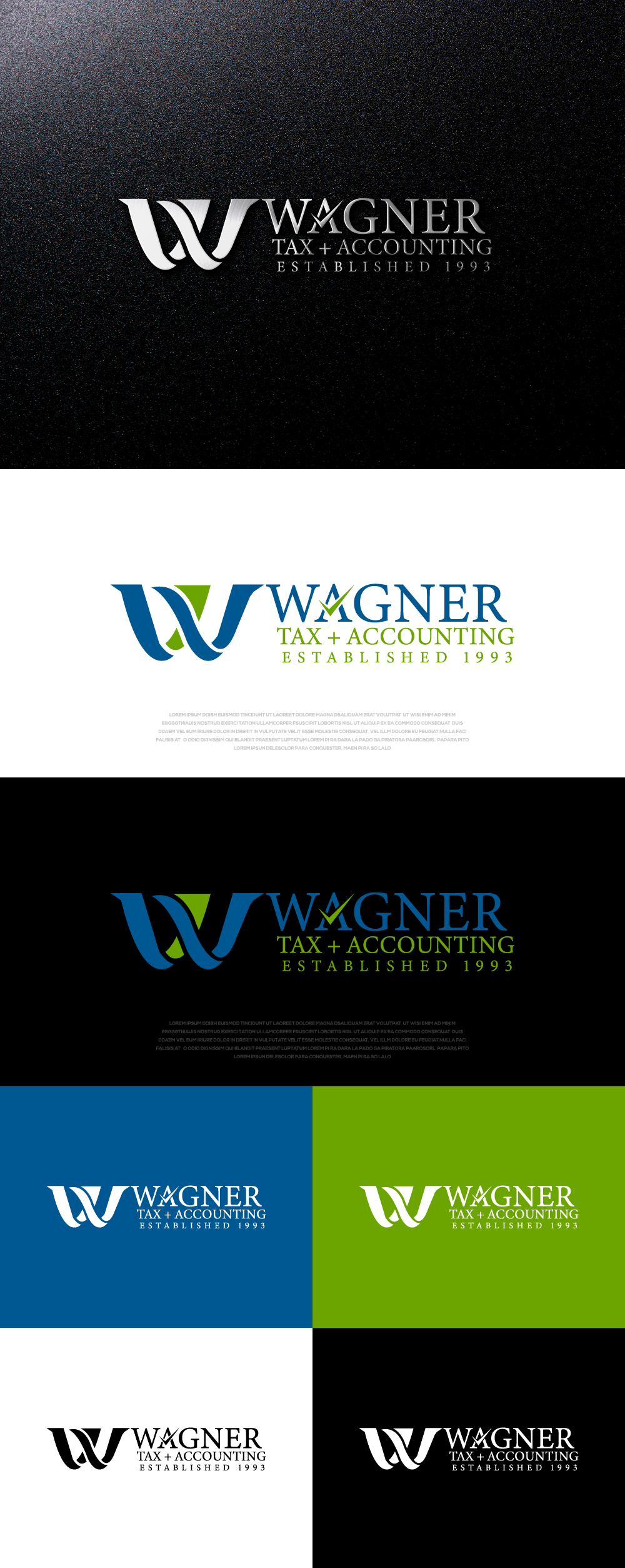 Logo Design by AlphabetZero.co.uk for Wagner Tax + Accounting | Design #31607581