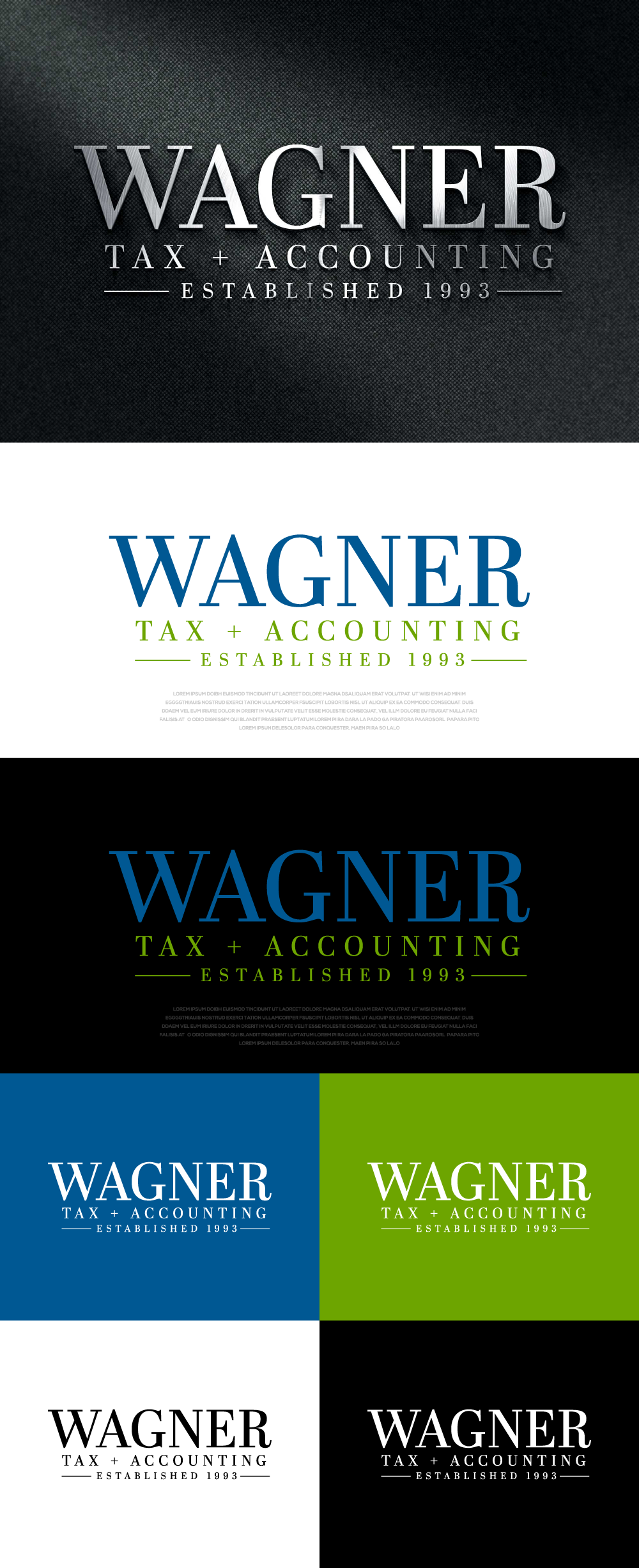 Logo Design by AlphabetZero.co.uk for Wagner Tax + Accounting | Design #31607582