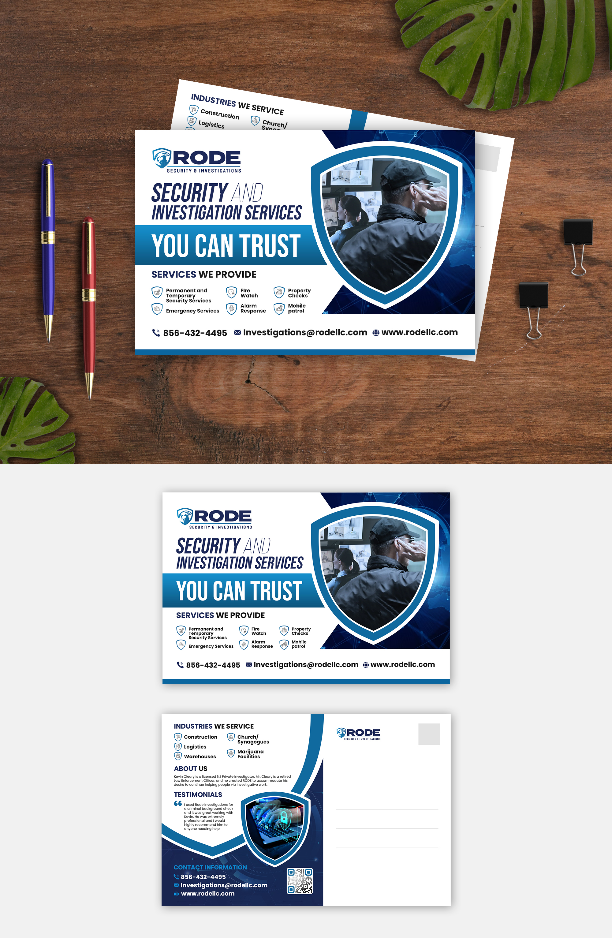 Postcard Design by debdesign for Rode Investigations & Security LLC | Design #31602340