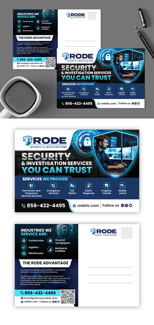 Postcard Design by debdesign for Rode Investigations & Security LLC | Design: #31604539