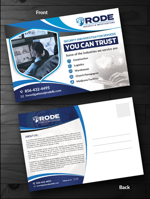 Postcard Design by innovative earth for Rode Investigations & Security LLC | Design: #31604946