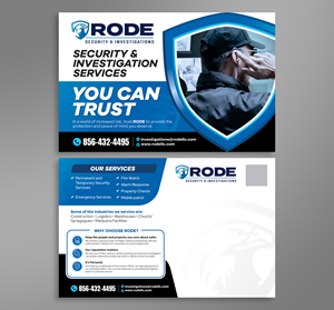Postcard Design by Dzhafir for Rode Investigations & Security LLC | Design #31601896