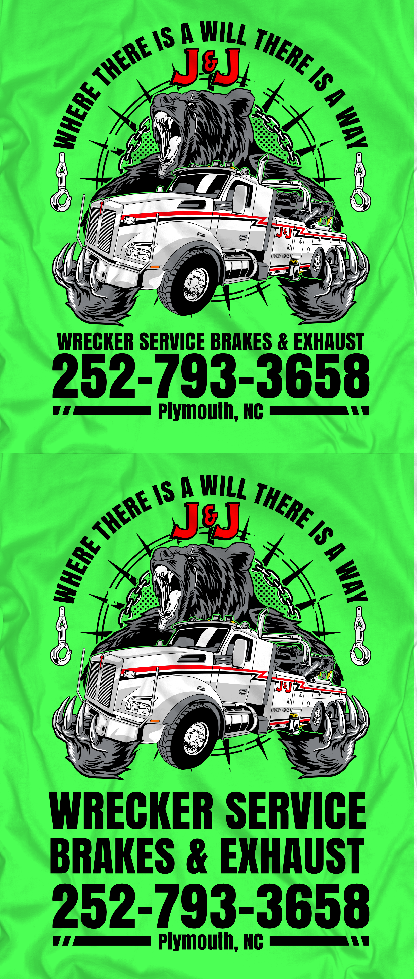 T-Shirt-Design von Yakuza20 für J&J Wrecker Sservice | Design #31695624
