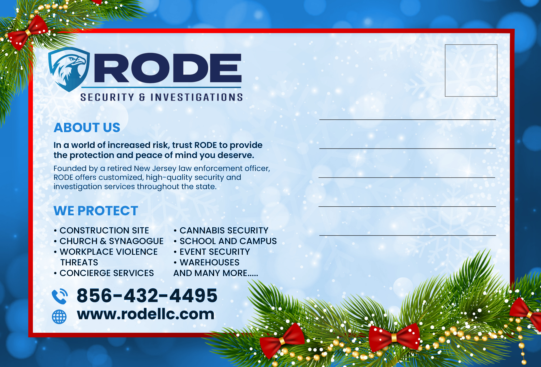 Postcard Design by Md. Humayun for Rode Investigations & Security LLC | Design #31645124