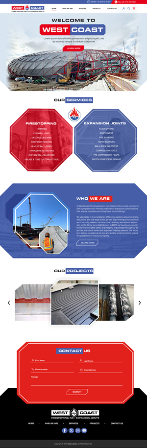 Web Design by Blue Sparrow for West Coast Firestopping, Inc. | Design: #31669351