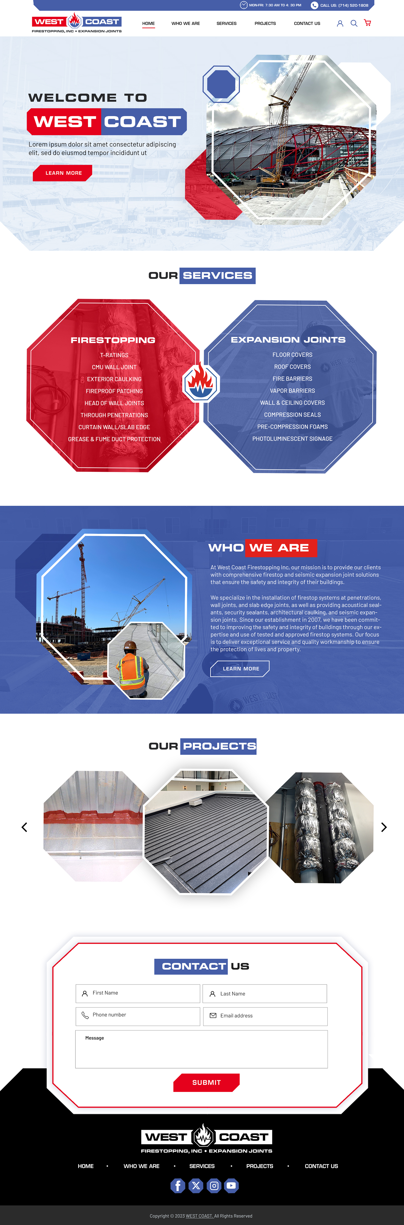 Web Design par Blue Sparrow pour West Coast Firestopping, Inc. | Design #31669352