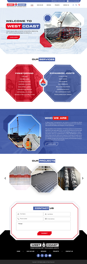 Web Design by Blue Sparrow for West Coast Firestopping, Inc. | Design: #31669352
