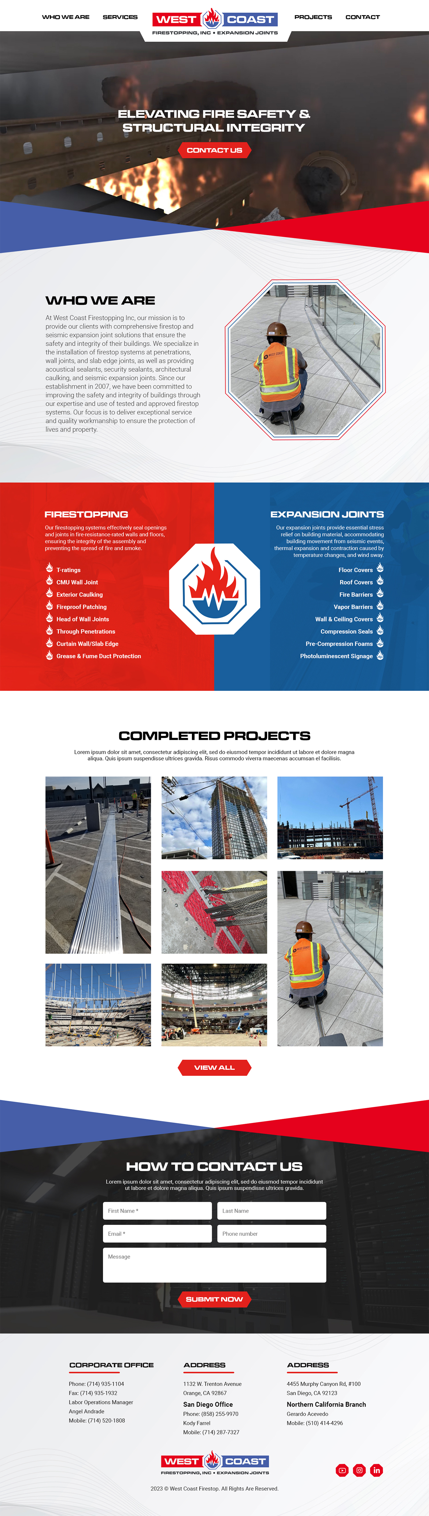 Web Design par MAHABA pour West Coast Firestopping, Inc. | Design #31633290