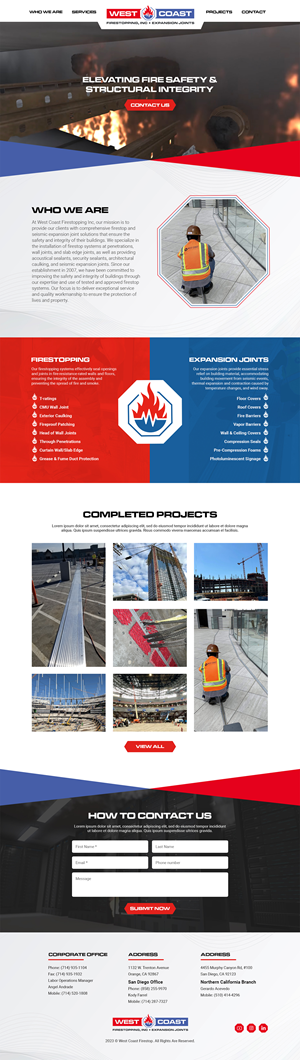 Web Design by MAHABA for West Coast Firestopping, Inc. | Design: #31633290