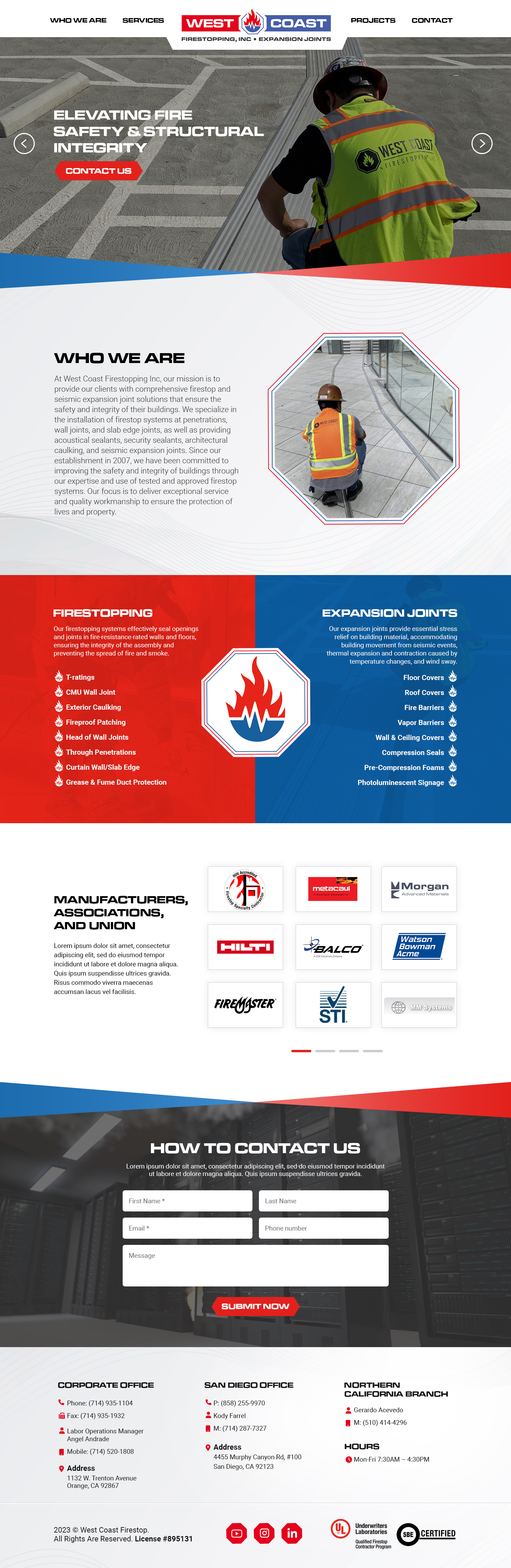 Web Design by MAHABA for West Coast Firestopping, Inc. | Design #31692759