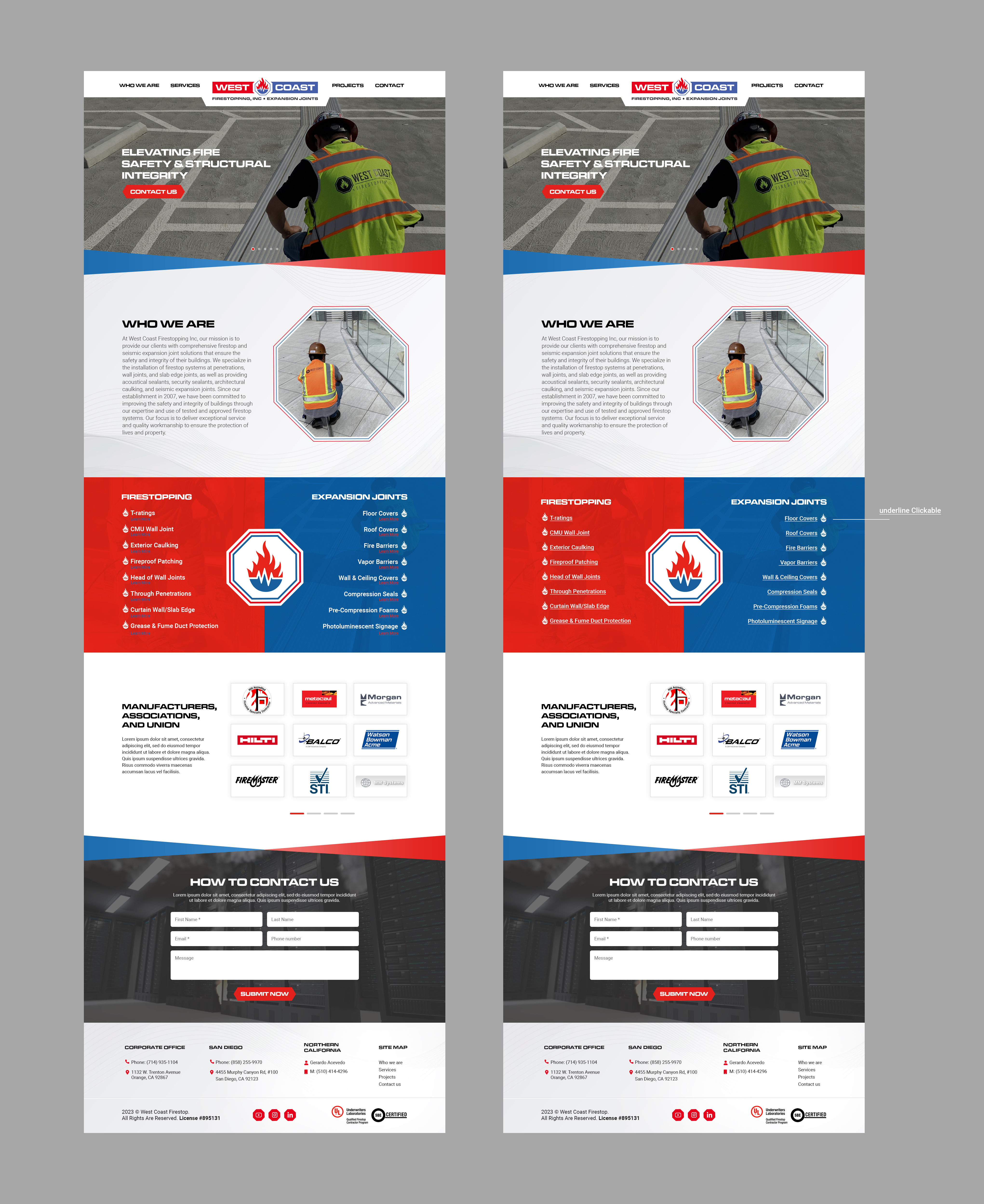 Web Design par MAHABA pour West Coast Firestopping, Inc. | Design #31698315