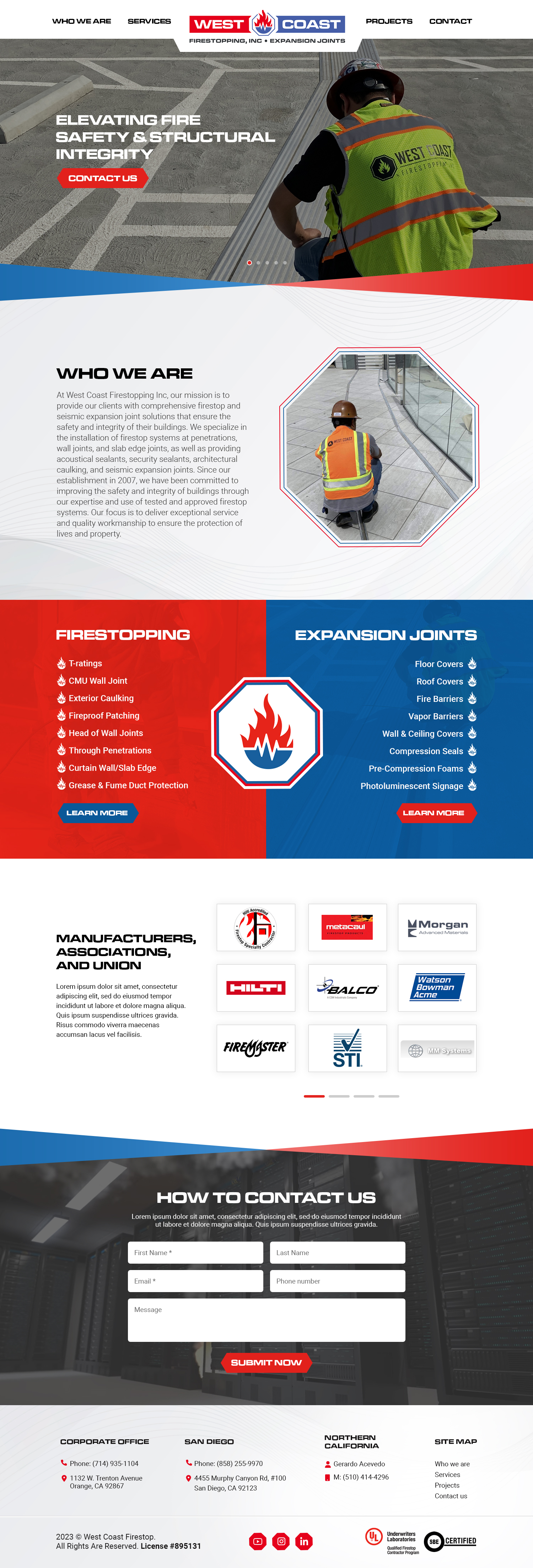 Web Design by MAHABA for West Coast Firestopping, Inc. | Design #31702743