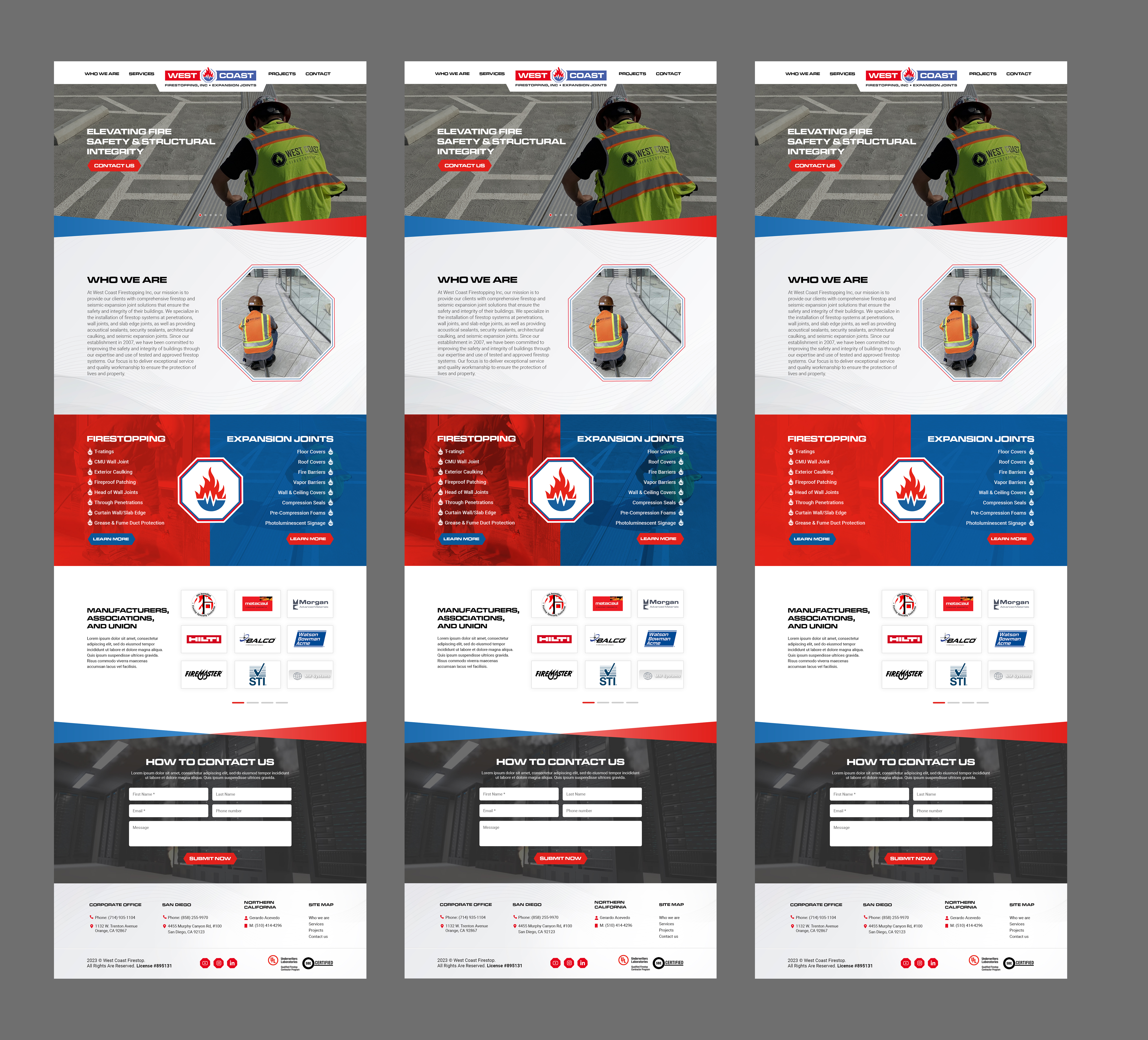 Web Design par MAHABA pour West Coast Firestopping, Inc. | Design #31706206