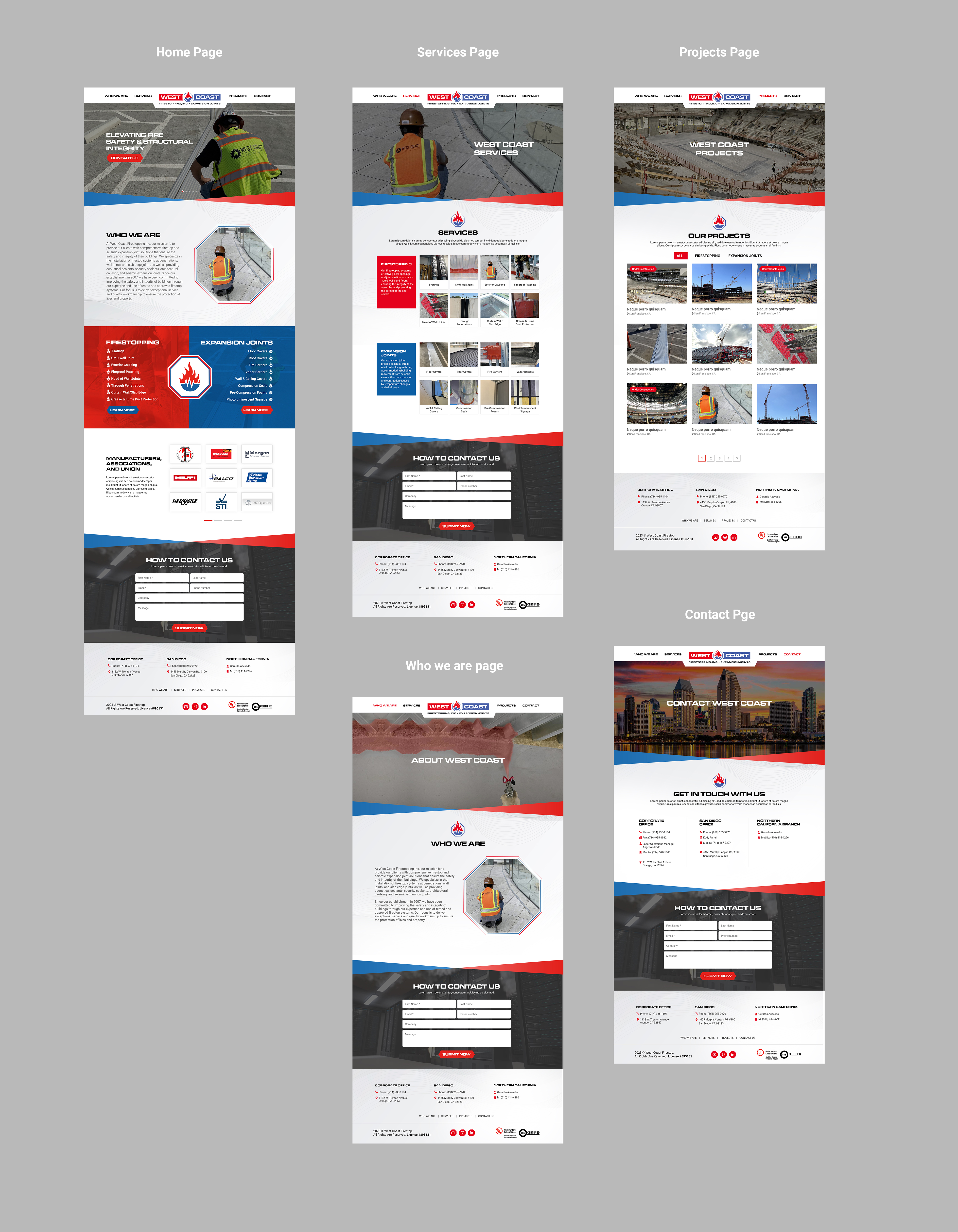 Web Design by MAHABA for West Coast Firestopping, Inc. | Design #31707705
