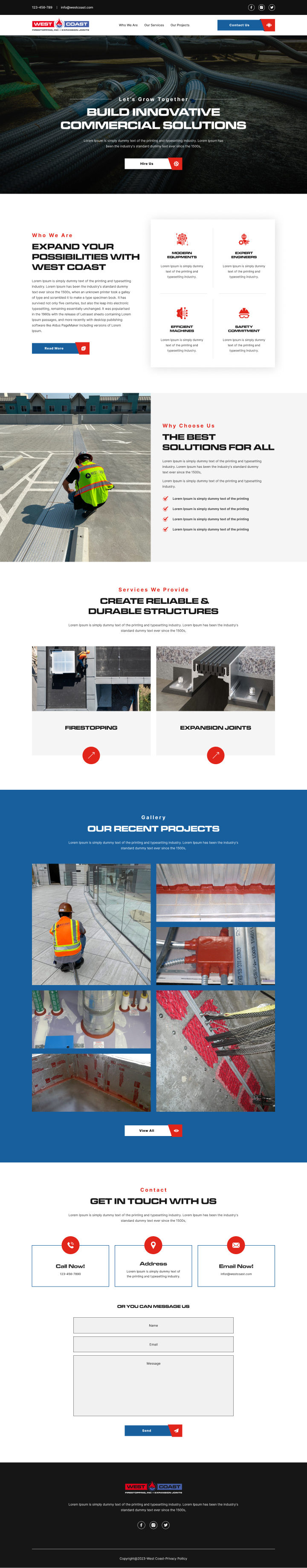 Web Design by Hafsa Fatymah for West Coast Firestopping, Inc. | Design #31630274