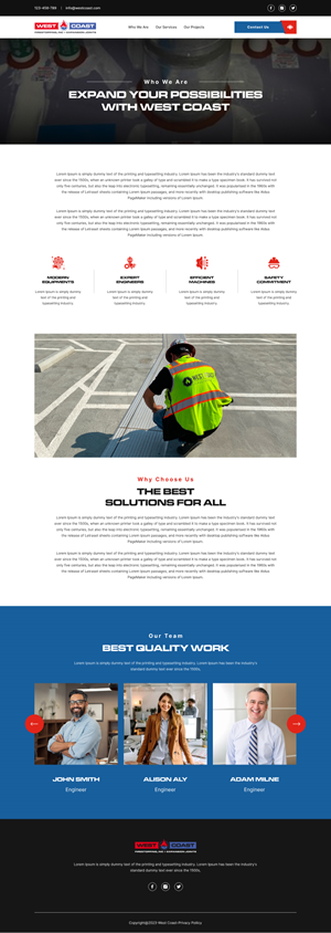 Web Design by Hafsa Fatymah for West Coast Firestopping, Inc. | Design: #31630276