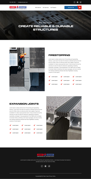 Web Design by Hafsa Fatymah for West Coast Firestopping, Inc. | Design: #31630278