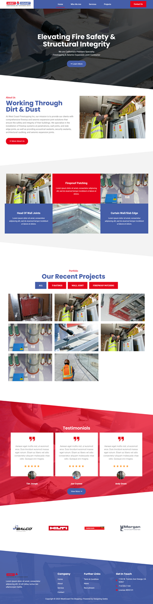 Web Design by WahDesign for West Coast Firestopping, Inc. | Design: #31631250