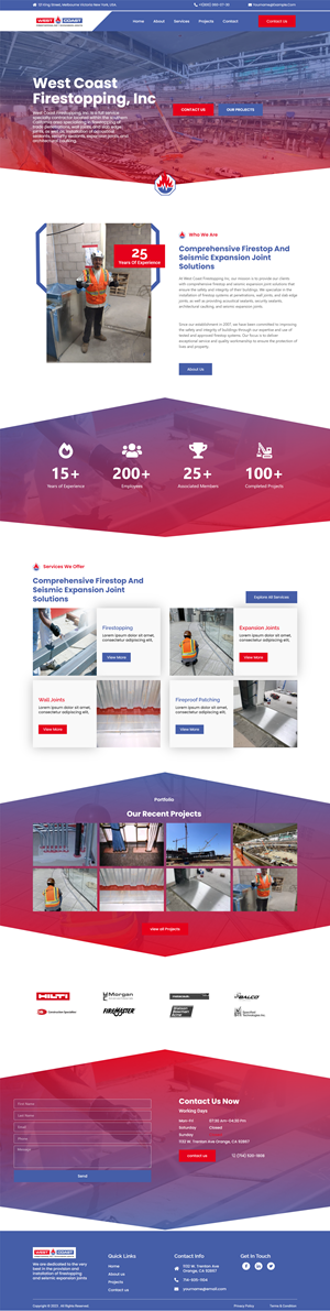 Web Design by WahDesign for West Coast Firestopping, Inc. | Design: #31638510