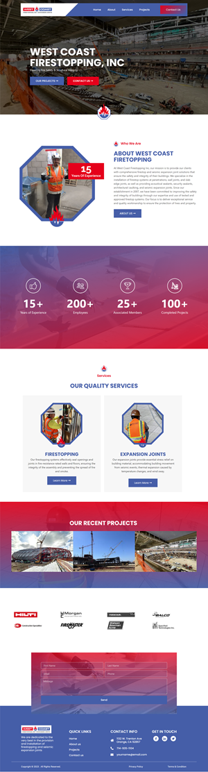Web Design by WahDesign for West Coast Firestopping, Inc. | Design: #31641393