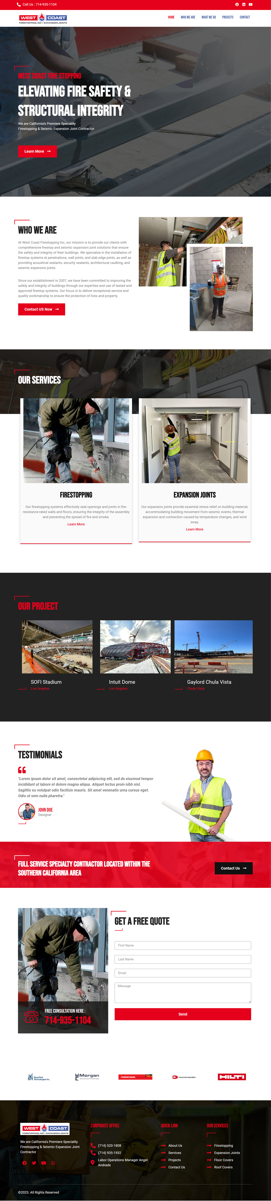 Web Design by WahDesign for West Coast Firestopping, Inc. | Design #31645714