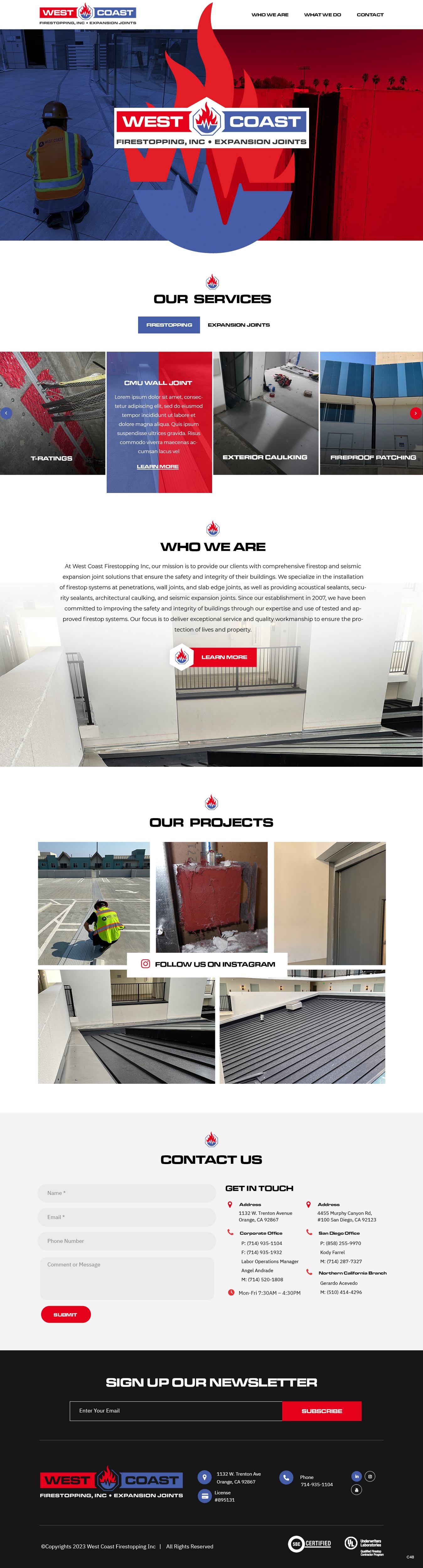 Web Design by pb for West Coast Firestopping, Inc. | Design #31635779