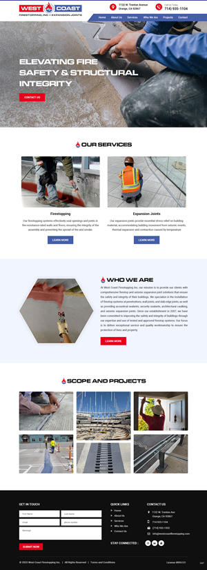 Web Design by pb for West Coast Firestopping, Inc. | Design #31635780