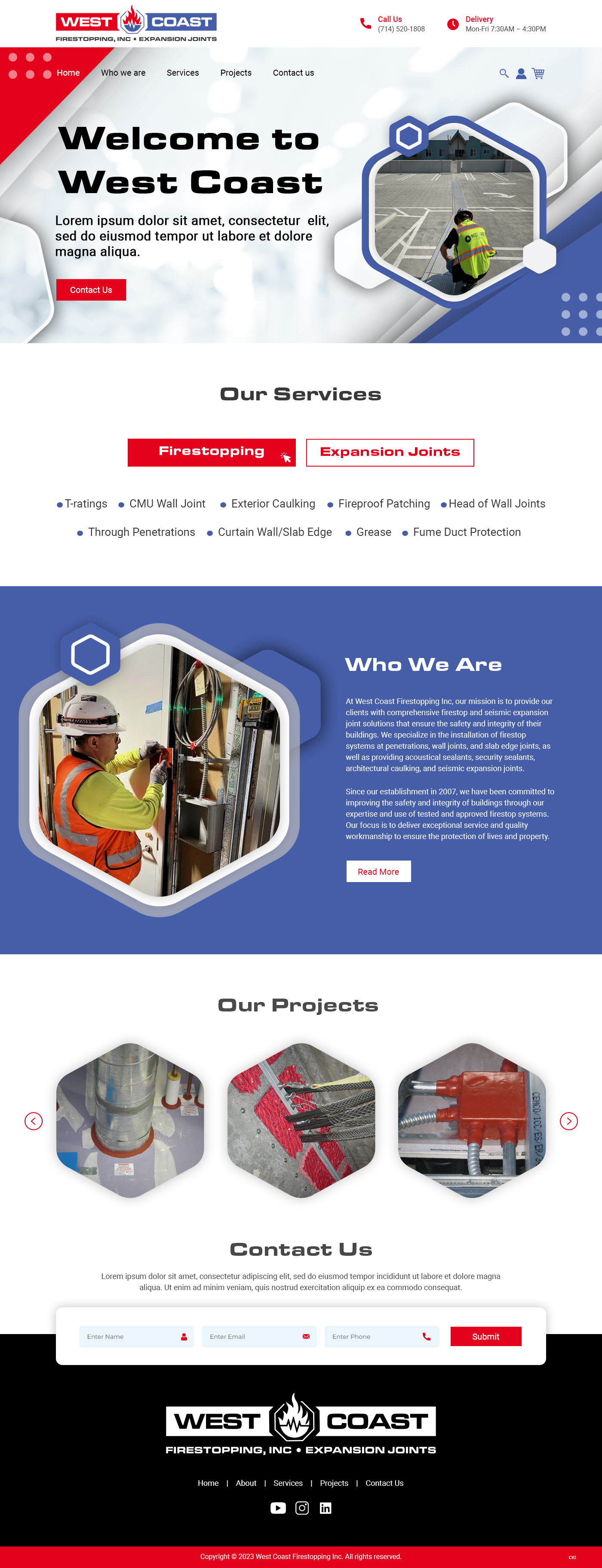 Web Design par pb pour West Coast Firestopping, Inc. | Design #31635809