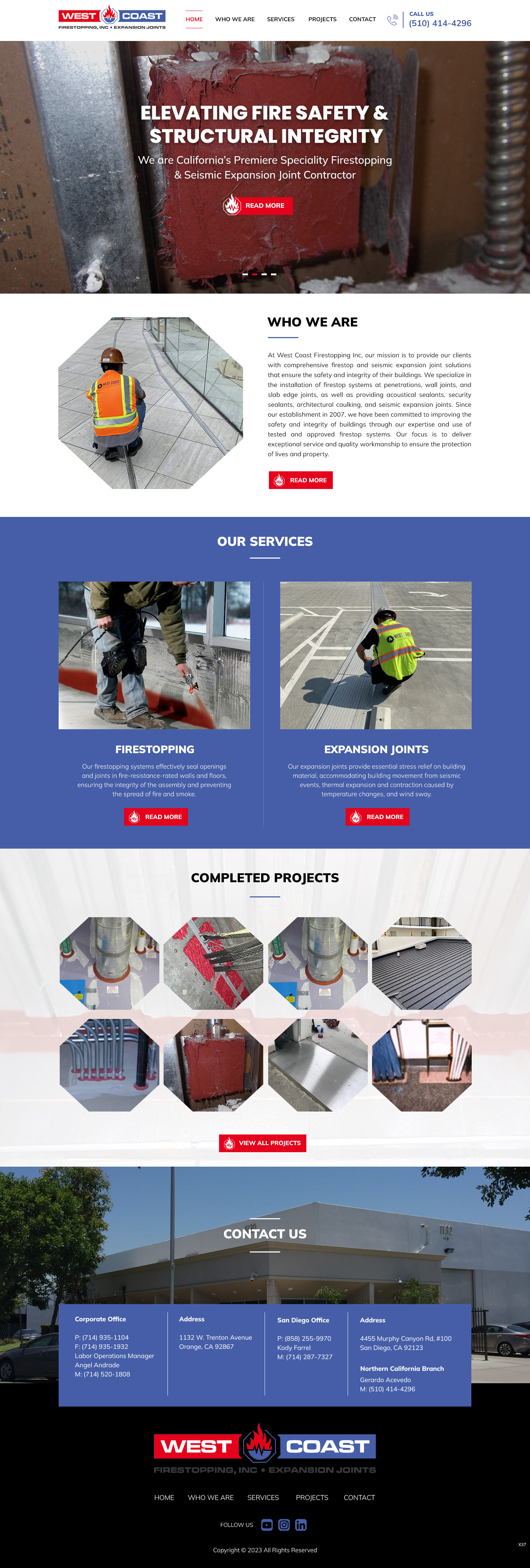 Web Design by pb for West Coast Firestopping, Inc. | Design #31635819