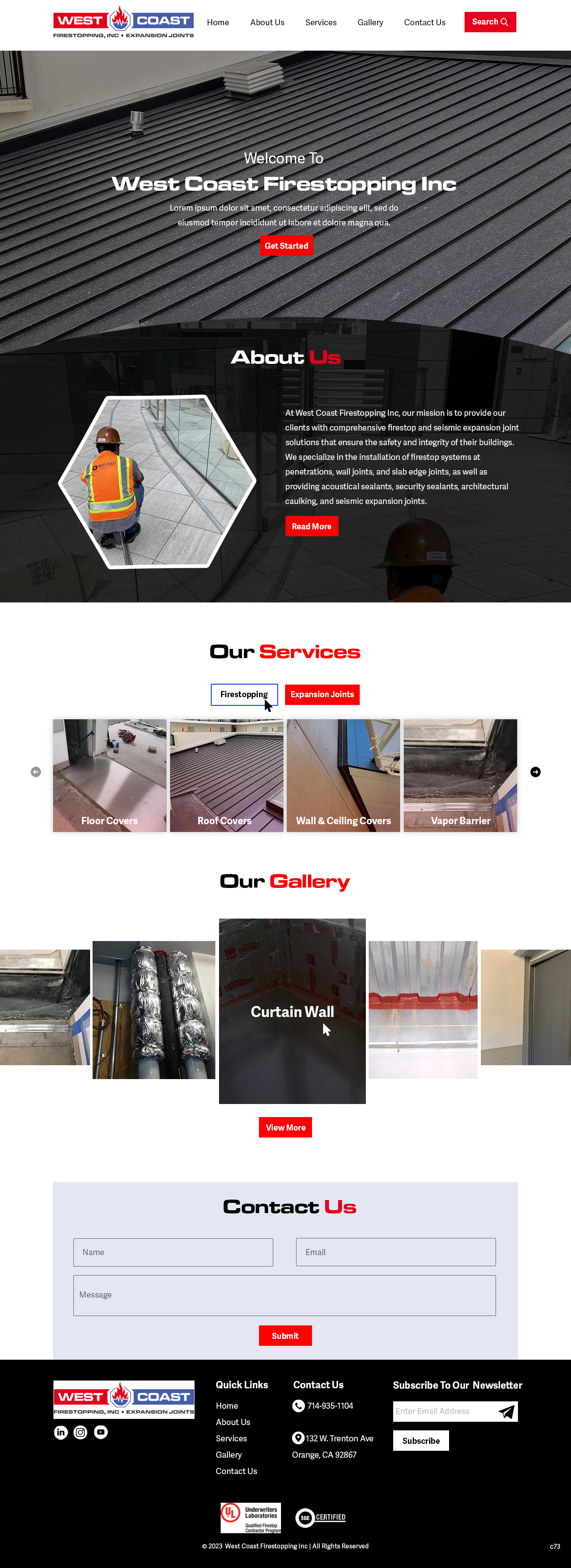 Web Design by pb for West Coast Firestopping, Inc. | Design #31642746