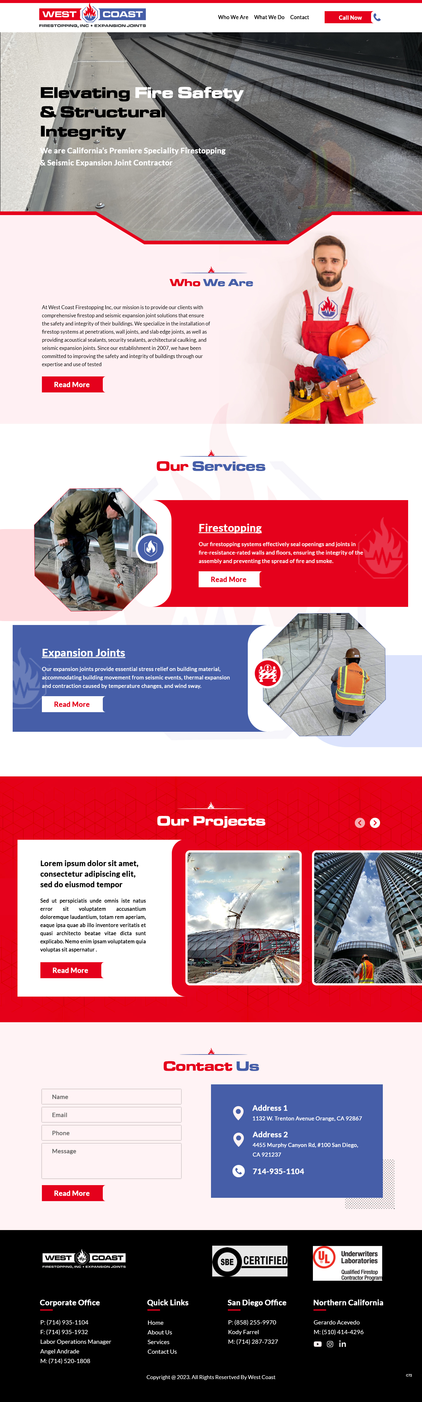 Diseño Web por pb para West Coast Firestopping, Inc. | Diseño #31642748
