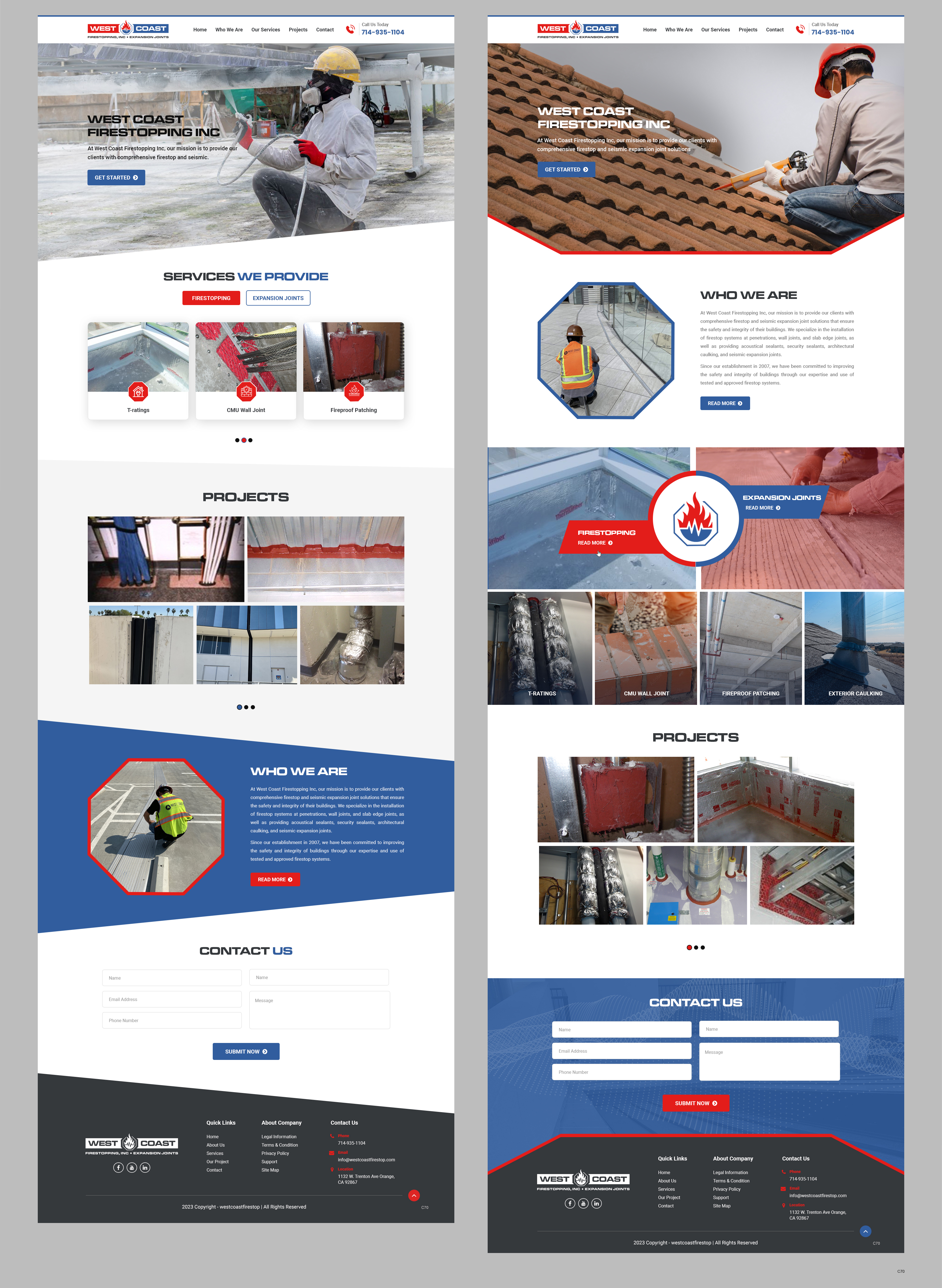 Diseño Web por pb para West Coast Firestopping, Inc. | Diseño #31650047