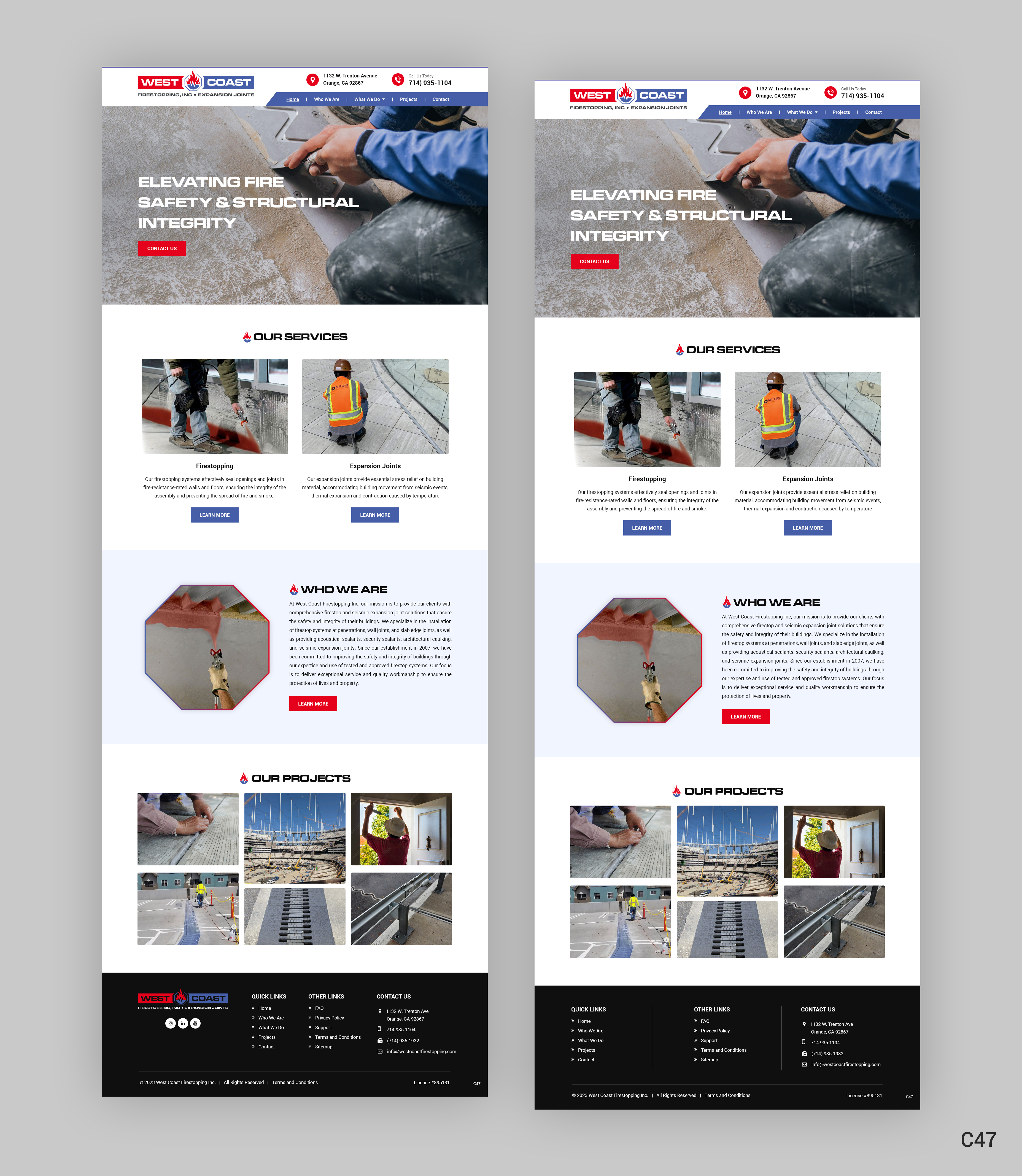 Diseño Web por pb para West Coast Firestopping, Inc. | Diseño #31659130