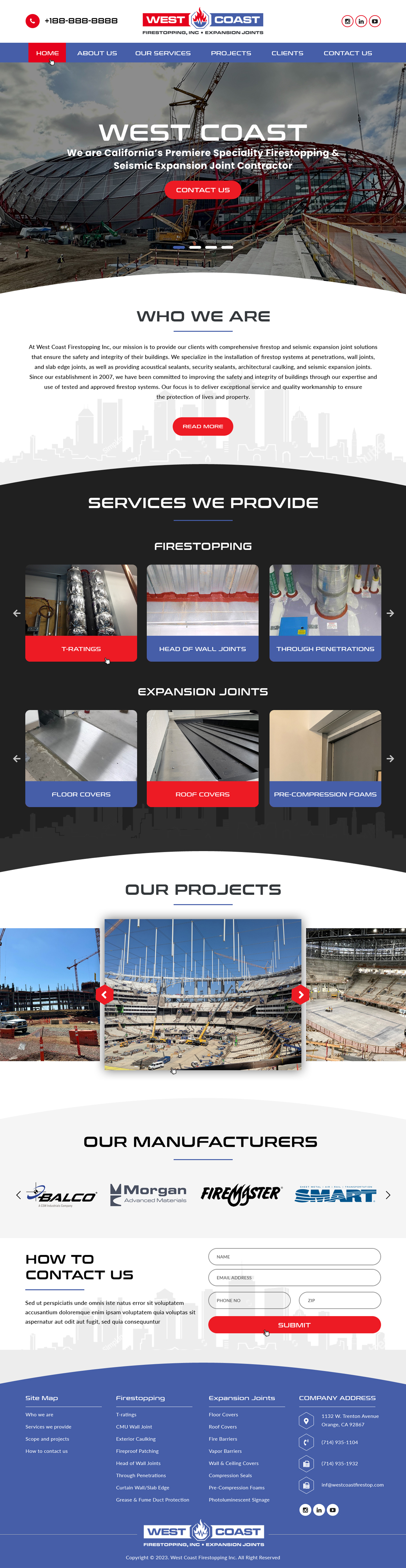 Diseño Web por Atom para West Coast Firestopping, Inc. | Diseño #31669709