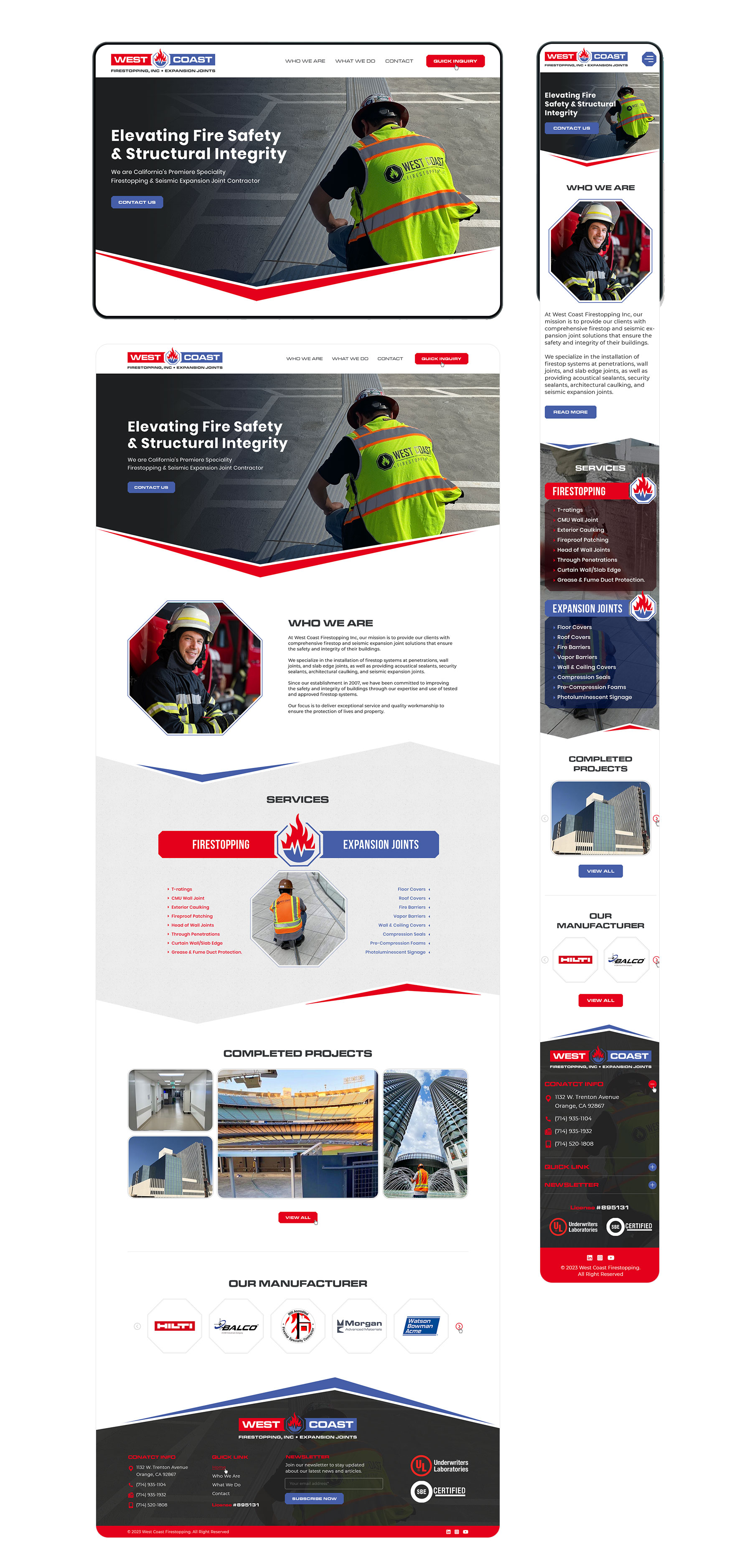 Web Design by Ved Web Services for West Coast Firestopping, Inc. | Design #31642121