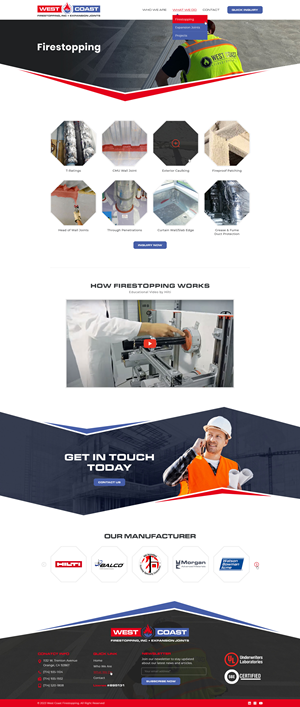 Web Design by Ved Web Services for West Coast Firestopping, Inc. | Design: #31656479